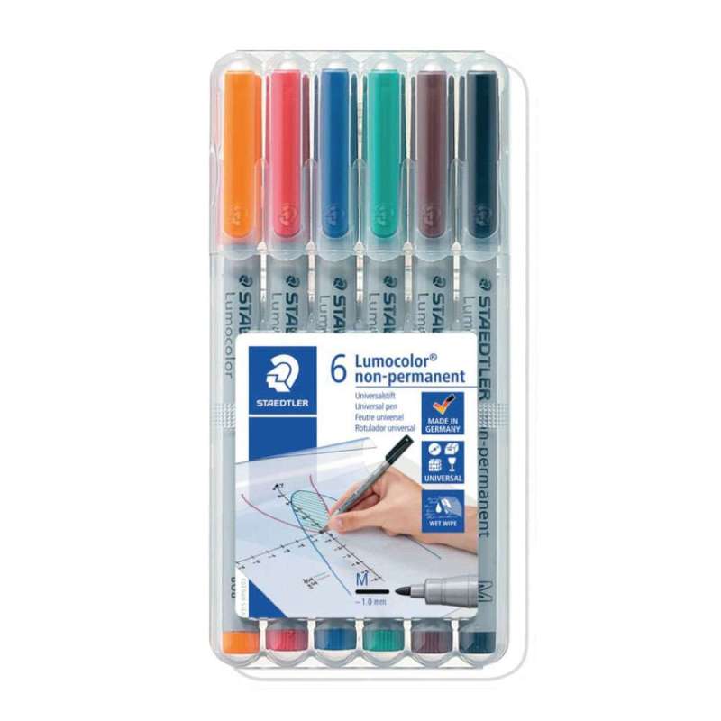STAEDTLER Lumocolor Folienschreiber, Sets 6er Set, Ausführung abwischbar, Strichstärke 1,0 mm STAEDTLER Lumocolor Folienschreiber, Sets 6er Set, Ausführung abwischbar, Strichstärke 1,0 mm von STAEDTLER