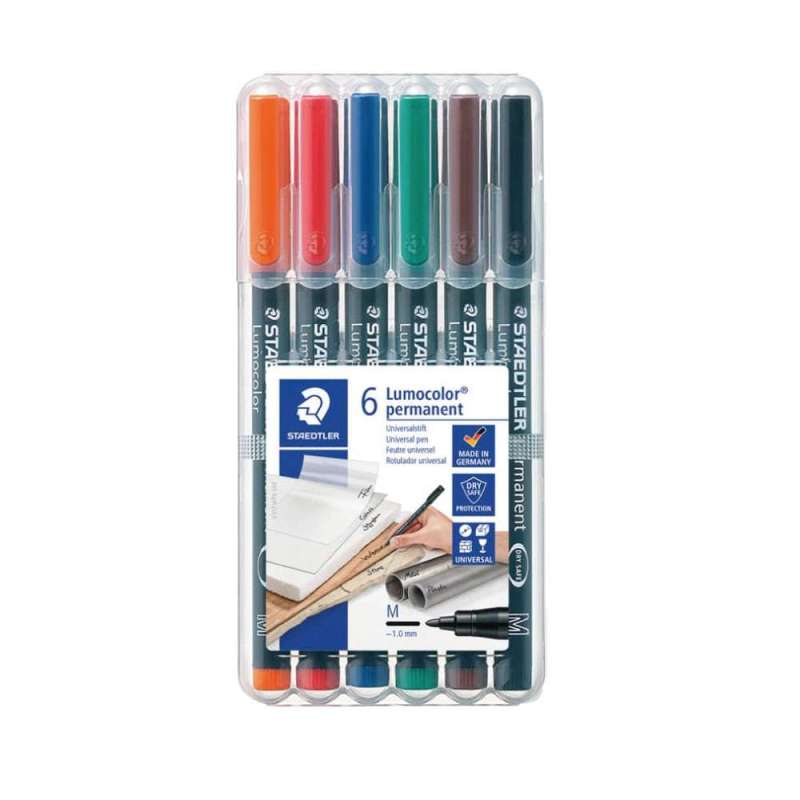 STAEDTLER Lumocolor Folienschreiber, Sets 6er Set, Ausführung permanent, Strichstärke 1,0 mm STAEDTLER Lumocolor Folienschreiber, Sets 6er Set, Ausführung permanent, Strichstärke 1,0 mm von STAEDTLER