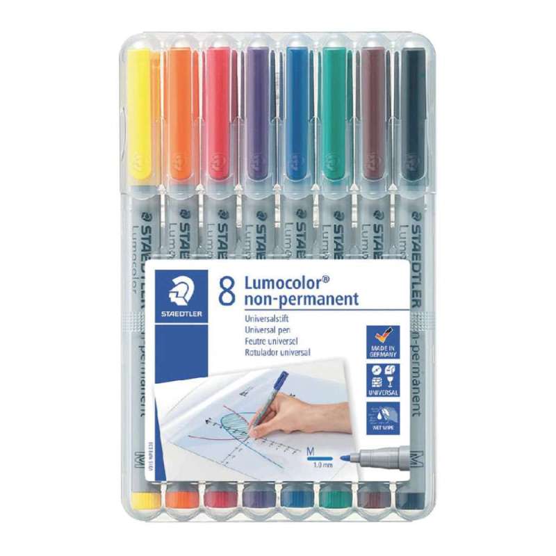 STAEDTLER Lumocolor Folienschreiber, Sets 8er Set, Ausführung abwischbar, Strichstärke 1,0 mm STAEDTLER Lumocolor Folienschreiber, Sets 8er Set, Ausführung abwischbar, Strichstärke 1,0 mm von STAEDTLER