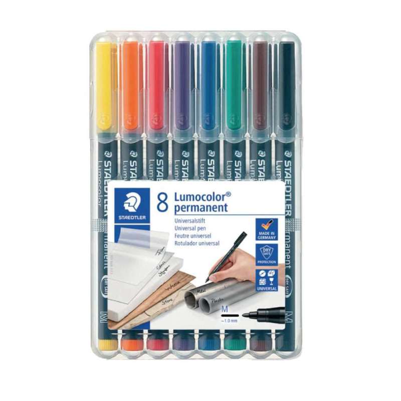 STAEDTLER Lumocolor Folienschreiber, Sets 8er Set, Ausführung permanent, Strichstärke 1,0 mm STAEDTLER Lumocolor Folienschreiber, Sets 8er Set, Ausführung permanent, Strichstärke 1,0 mm von STAEDTLER