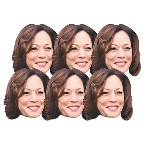 STAR CUTOUTS Kamala Harris Pappmasken, Einzelmaske, Partyspaß und Gesprächsthema, 6 Stück von STAR CUTOUTS