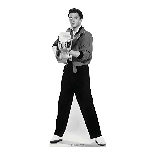 Star Cutouts, Pappaufsteller von Elvis, der mit Seiner Gitarren schießt von STAR CUTOUTS