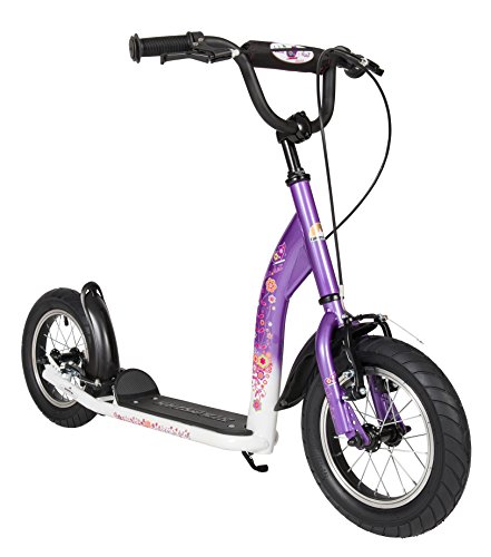 BIKESTAR Roller Kinderroller Tretroller Kickscooter mit Luftreifen für Mädchen ab 6-7 Jahre | 12 Zoll Sport Kinder Scooter | Lila & Weiß | Risikofrei Testen von STAR SCOOTER