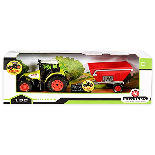 STARLUX - Set Claas Celtis 446 Traktor und Getreideanhänger - Maßstab 1/32 - Farmreihe - Ab 3 Jahren - 802038 von STARLUX