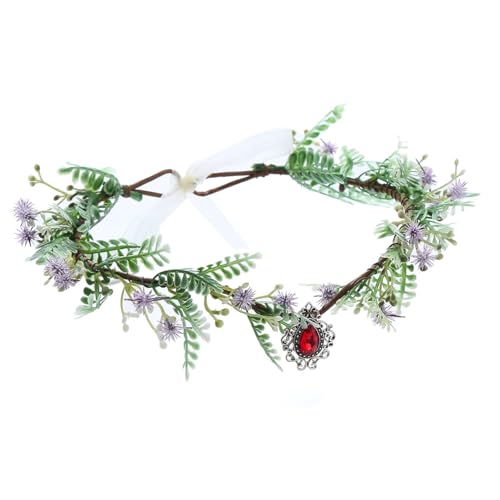 Feen-Blumenkrone – handgefertigter Boho-grüner Blumenkranz Elfen-Girlande Wald-Stirnband Haarschmuck für Frauen Braut Hochzeit Party Cosplay Renaissance von STARTONYOU