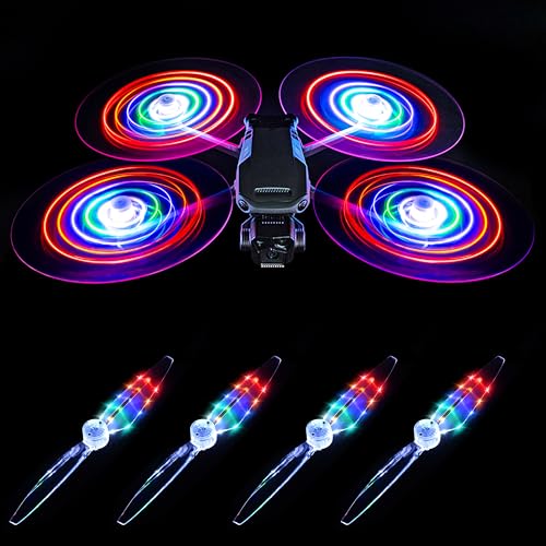 STARTRC Mavic 3 Pro Propeller, LED-Propeller für DJI Mavic 3 geräuscharmer Schnellspannpropeller mit wiederaufladbaren LED-Nachtflugblättern für DJI Mavic 3-Serie Zubehör (4 Stück) von STARTRC