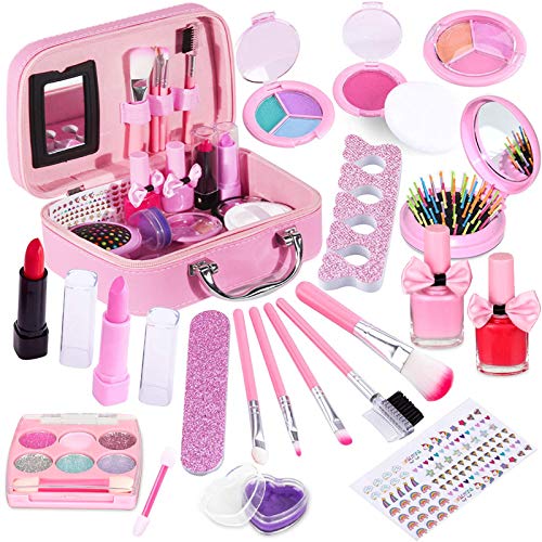 STAY GENT Kinderschminke für Mädchen, Make up Set mit Niedlich Kosmetika Tasche Spielzeug, Waschbar Spielen Schminke Kinder Geschenke für Kinder Kleine Prinzessin von STAY GENT