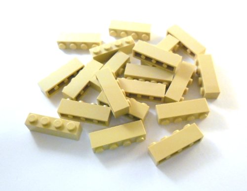 20 Stück LEGO "Stein 1x4 Noppen" in Beige. von LEGO