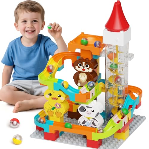 92pcs Murmelbahn Elektrisch Spielzeug mit Motorisiertem Aufzug –Perpetuum Mobile Bauset, Kugelbahnen Bausteine für Kinder, STEM-Lernspielzeug Unbegrenzte DIY Baukasten-Set für Kinder 92pcs Murmelbahn Elektrisch Spielzeug mit Motorisiertem Aufzug –Perpetuum Mobile Bauset, Kugelbahnen Bausteine für Kinder, STEM-Lernspielzeug Unbegrenzte DIY Baukasten-Set für Kinder von STEM MATCH