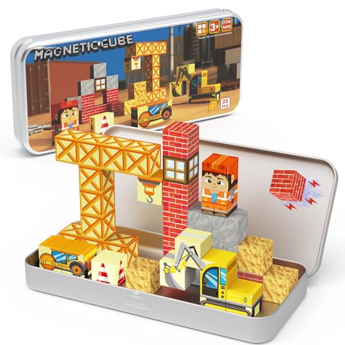 STEM MATCH Magnetische Bausteine Reisespielzeug für Kinder, Tragbare Eisenbox Magnetische Spielsteine 35 PCS, Magnetisches Konstruktionsspielzeug Geschenk für Kinder ab 3+ Jahren (Ingenieur) STEM MATCH Magnetische Bausteine Reisespielzeug für Kinder, Tragbare Eisenbox Magnetische Spielsteine 35 PCS, Magnetisches Konstruktionsspielzeug Geschenk für Kinder ab 3+ Jahren (Ingenieur) von STEM MATCH
