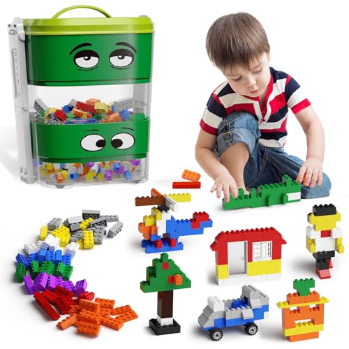 STEM MATCH Bausteine Spielzeug Set für Kinder 4 Jahre, 181 Stück Bauklötze Brick mit Blöcken Sortierer Box, Kompatibel mit den meisten Marken von Blöcken, Grundlegendes STEM-Spielzeug Geschenk (Grün) von STEM MATCH