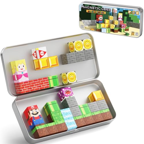 STEM MATCH Travel Magnetic Building Blocks 37 PCS Magnetic Tiles für Kinder Jungen und Mädchen im Alter von 3 4 5 6 7 8 Jahren Construction Toys Build Magnetic Construction Cube Toys Gift von STEM MATCH