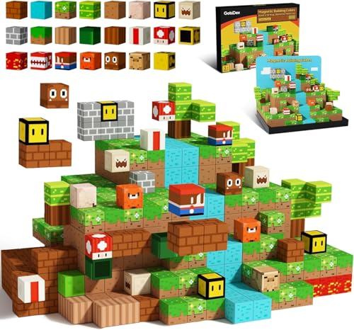 STEM MATCH Travel Magnetic Building Blocks 37 PCS Magnetic Tiles für Kinder Jungen und Mädchen im Alter von 3 4 5 6 7 8 Jahren Construction Toys Build Magnetic Construction Cube Toys Gift von STEM MATCH