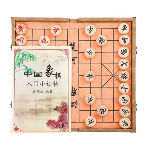 2 Spieler Chinesischen Schach Spiel Set Buchenholz Tragbare Xiangqi Mit Faltbare Bord Tischplatte Strategie Brettspiel(B,3.8cm/1.5in) von STEPHM