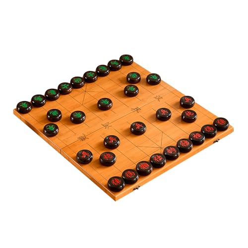 2 Spieler Chinesischen Schach Spiel Set Tragbare Xiangqi Mit Faltbare Bambus Bord Tischplatte Strategie Brettspiel(Ebony,5.8cm/2.3in) von STEPHM