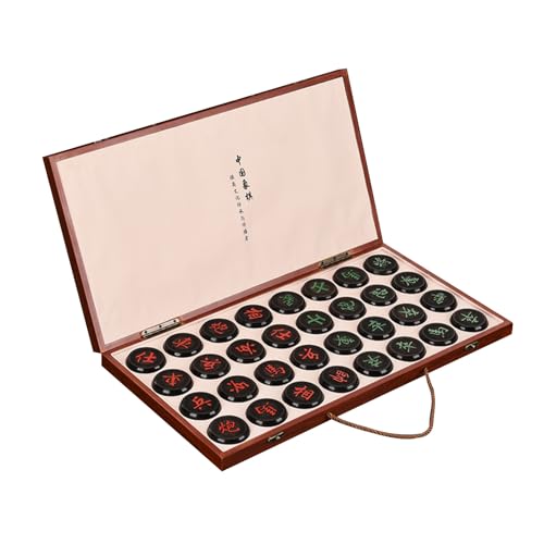 2 Spieler Strategie Brettspiel Chinesischen Schach Spiel Set Tragbare Xiangqi Mit Faltbare Schachbrett Reise Spiele(Sandalwood,5.8cm/2.3in) von STEPHM