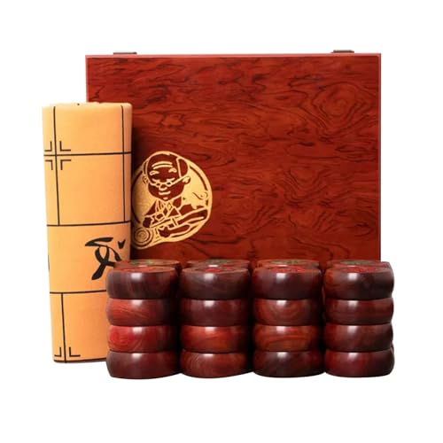 Chinesisches Schachspiel Aus Ebenholz for 2 Spieler, Xiangqi, Pädagogische Strategie-Brettspiele, Puzzlespiele, Reisespiele Mit Geschenkbox Und Lederschachbrett(Size:5.8cm/2.28in) von STEPHM