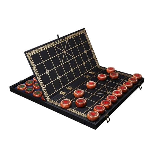 Chinesisches Schachspiel-Set Aus Palisander, Tragbares Xiangqi Mit Klappbarem Brett, Tisch-Lernstrategiespiel for 2 Spieler, for Teenager, Erwachsene Und Familien(5.8cm/2.3in) von STEPHM