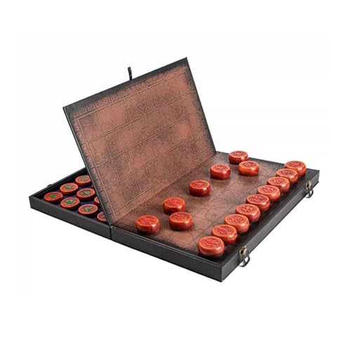 Chinesisches Schachspiel-Set aus Mahagoni mit faltbarem Brett, tragbares Xiangqi-Tisch-Strategiespiel for 2 Spieler for Teenager, Erwachsene und Familien(Size:5.8cm/2.3in) von STEPHM