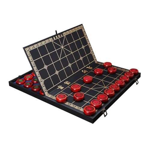 Chinesisches Schachspiel-Set aus Palisander, tragbares Xiangqi mit klappbarem Brett, Tisch-Lernstrategiespiel for 2 Spieler, for Teenager, Erwachsene und Familien(4.8cm/1.9in) von STEPHM