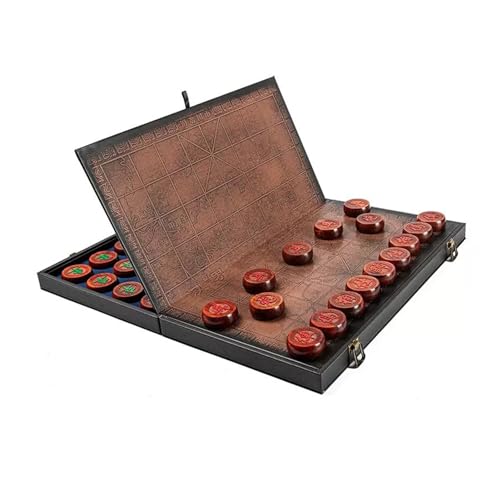 Chinesisches Schachspiel-Set aus Sandelholz mit faltbarem Brett, tragbares Xiangqi-Tisch-Strategiespiel for 2 Spieler for Teenager, Erwachsene und Familien(Size:4.8cm/1.9in) von STEPHM