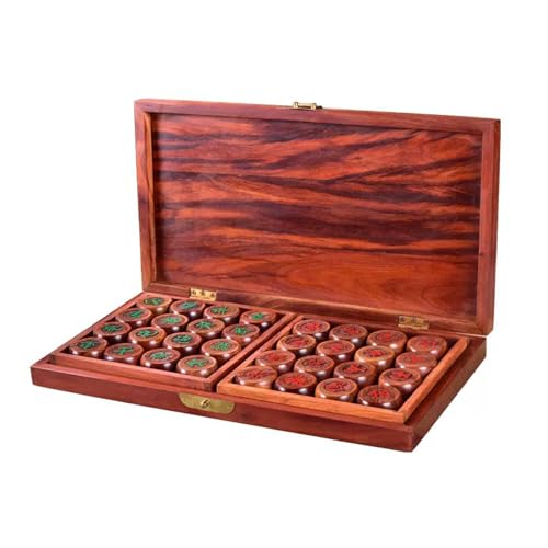 Chinesisches Schachspiel-Set for 2 Spieler mit faltbarem Sandelholzbrett, Xiangqi-Tischstrategie-Brettspiel for Jugendliche, Erwachsene und Familien(Size:5.8cm/2.3in) von STEPHM