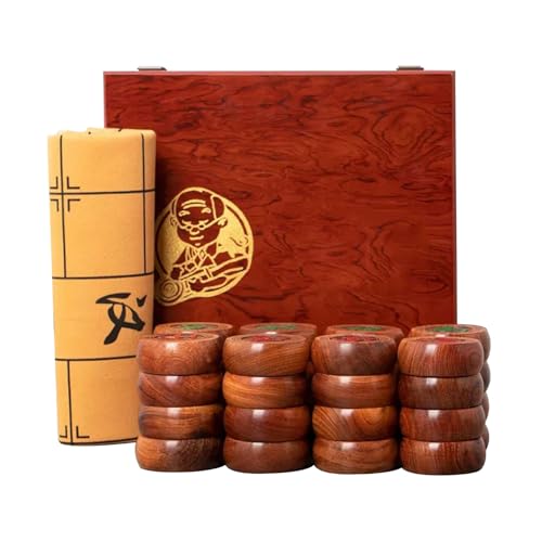 Chinesisches Schachspiel for 2 Spieler, Palisander, Xiangqi, pädagogische Strategie-Brettspiele, Puzzlespiele, Reisespiele mit Geschenkbox und Lederschachbrett(Size:4.8cm/1.88in) von STEPHM