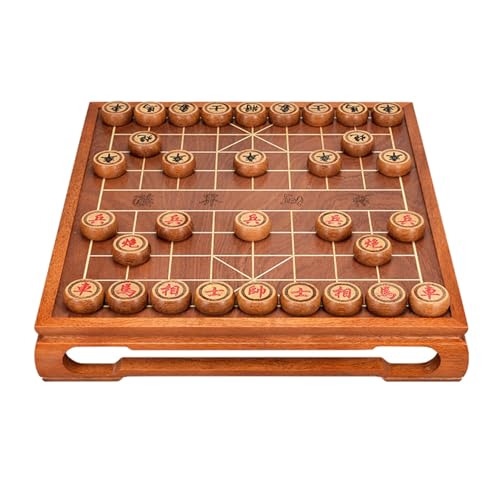 Chinesisches Schachspiel mit Tisch und Geschenkbox, traditionelle Xiangqi-Strategiespiele, Reisebrettspiele for 2 Spieler(Wenge) von STEPHM