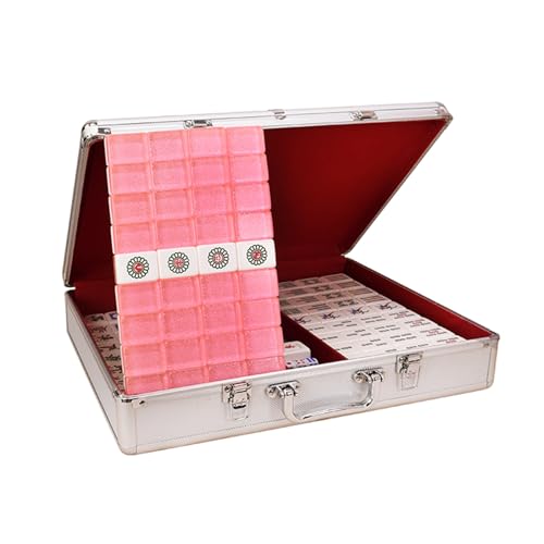 STEPHM Chinesisches Mahjong-Spiel, 144 Acrylsteine, Mah Jongg, komplettes chinesisches Majiang-Set mit 3 Würfeln, 2 Ersatzsteinen und Box, Reisebrettspiel for Partys im Freien(3.8cm/1.49'') von STEPHM