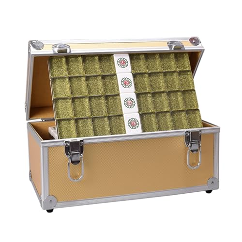 STEPHM Chinesisches Mahjong-Spielset, 144 Acrylsteine, Majiang for Spielplatten im chinesischen Stil, komplettes Mah-Jongg-Set mit 3 Würfeln, 2 Ersatzsteinen, Matte, Chips und Box(3.8cm/1.49'') von STEPHM