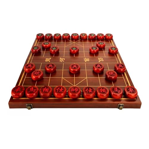 STEPHM Chinesisches Schachspiel-Set aus Palisander, tragbares Xiangqi mit klappbarem Brett, Tisch-Lernstrategiespiel for 2 Spieler, for Teenager, Erwachsene und Familien(Size:4.8cm/1.9in) von STEPHM