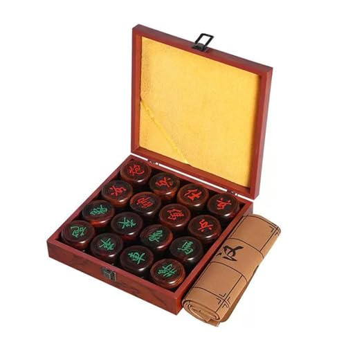 Strategie-Brettspiele, Chinesisches Schachspiel for 2 Spieler, Palisander, Xiangqi, Puzzlespiele, Reisespiele mit Geschenkbox und Lederschachbrett(Size:5.8cm/2.3in) von STEPHM