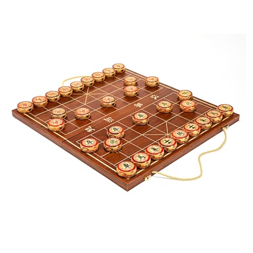 Strategie-Brettspiele Phoebe Chinesisches Schachspiel Xiangqi for 2 Spieler Puzzlespiele Reisespiele mit Klappbrett(4.8cm/1.9in) von STEPHM