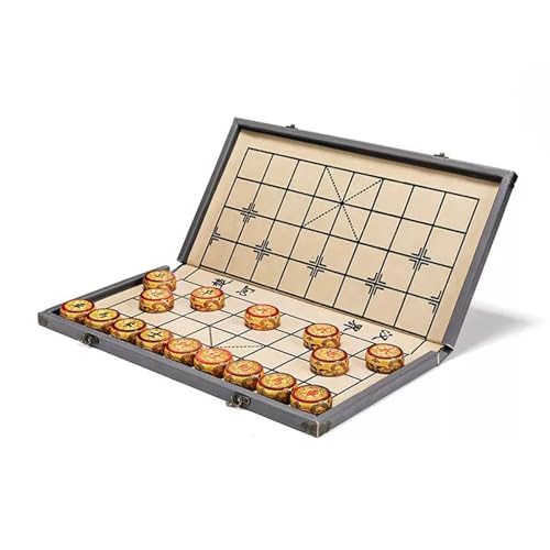 Strategie-Brettspiele Phoebe Chinesisches Schachspiel Xiangqi for 2 Spieler Puzzlespiele Reisespiele mit Klappbrett(4.8cm/1.9in) von STEPHM