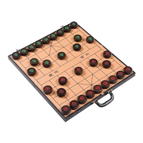 Strategie-Brettspiele aus Ebenholz for 2 Spieler, chinesisches Schachspiel, Xiangqi-Puzzlespiele, Reisespiele mit faltbarem Schachbrett for Teenager, Erwachsene und Familien(Size:4.8cm/1.9in) von STEPHM