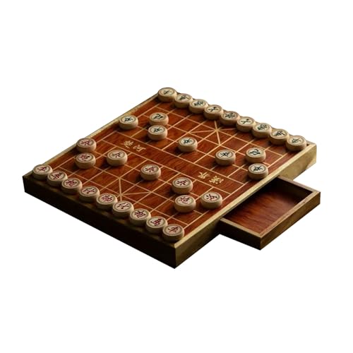 Strategie-Brettspiele for 2 Spieler, chinesisches Schachspiel, Xiangqi, Puzzlespiele, Reisespiele mit Schubladenaufbewahrung(Beechwood) von STEPHM