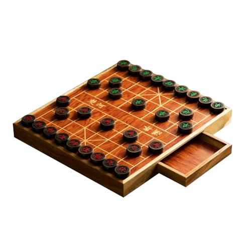 Strategie-Brettspiele for 2 Spieler, chinesisches Schachspiel, Xiangqi, Puzzlespiele, Reisespiele mit Schubladenaufbewahrung(Ebony) von STEPHM