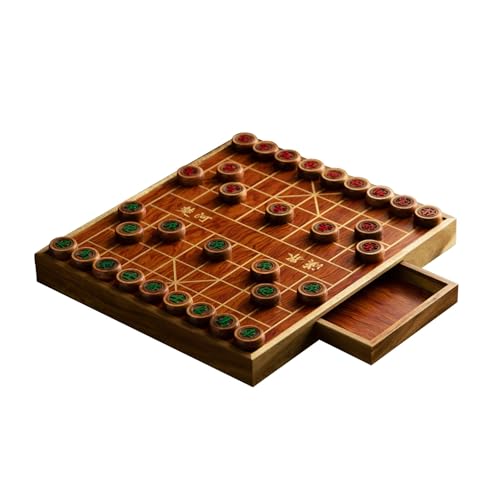 Strategie-Brettspiele for 2 Spieler, chinesisches Schachspiel, Xiangqi, Puzzlespiele, Reisespiele mit Schubladenaufbewahrung(Rosewood) von STEPHM