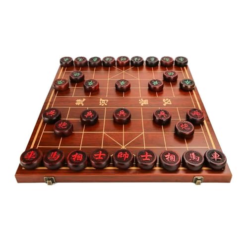 Tragbares chinesisches Schachspiel-Set aus Ebenholz, Xiangqi, mit klappbarem Brett, Tisch-Lernstrategiespiel for 2 Spieler, for Teenager, Erwachsene und Familien(Size:4.8cm/1.9in) von STEPHM