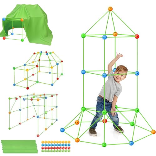 STFALI Konstruktionsspielzeug, Höhle Bauen Kinder, Höhle Kinderzimmer, 132pcs Kreatives DIY Bauspielzeug für Mädchen Jungen, Indoor und Outdoor Spielset STFALI Konstruktionsspielzeug, Höhle Bauen Kinder, Höhle Kinderzimmer, 132pcs Kreatives DIY Bauspielzeug für Mädchen Jungen, Indoor und Outdoor Spielset von STFALI