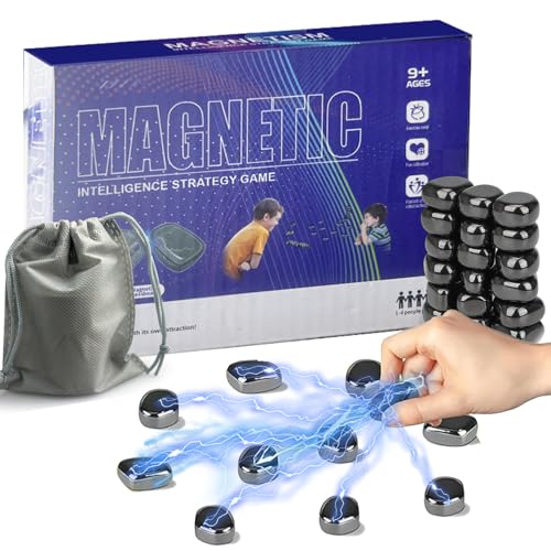 STFYUG Magnetspiel, Magnetisches Schachspiel, Magnetic Spiel, Magnetic Chess Game, Puzzle Checkers Spiel, Tragbares Schachbrett für Kinder, Erwachsene Partyzubehör für Familientreffen von STFYUG