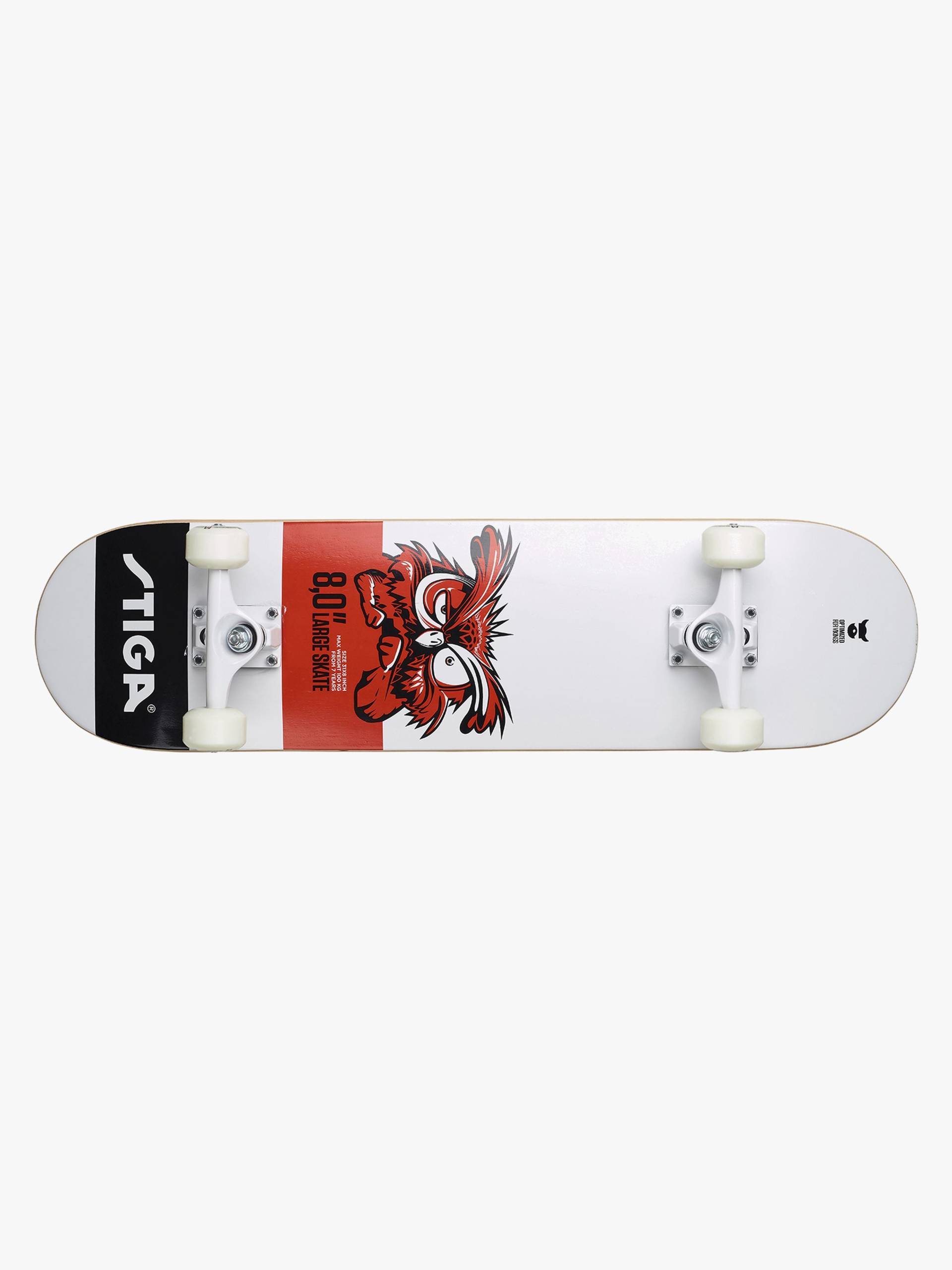 STIGA Skateboard Eule 8.0, Weiß/Schwarz/Rot STIGA Skateboard Eule 8.0, Weiß/Schwarz/Rot von STIGA