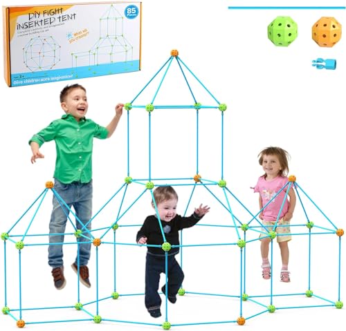 STLOVe Höhle Bauen Kinder, 85 PCS konstruktionsspielzeug, Crazy Forts für 5+ ahre alt Junge & Mädchen, Innen & Außen von STLOVe