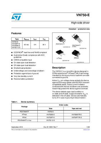 STMicroelectronics VN750PTTR-E SMD von STMICROELECTRONICS