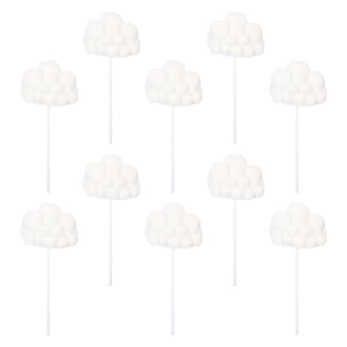 STOBAZA 10 Stück Wolken Kuchendeckel 3D Dessert Picks Süße Cupcake Topper Kuchen Dekoration Baby Dusche Geburtstag Party Dekorationen Lieferungen von STOBAZA