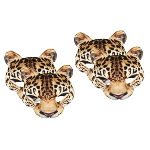 STOBAZA 2 Sätze Leopardenmaske Leoparden-gesichtsmaske Halbgesichts-maskerade-maske Halbe Katze Katzenkopf Halloween-halbmaske Leopardentier Gruselige Tiermaske Fuchsmaske Eva 2 Stück * 2 von STOBAZA