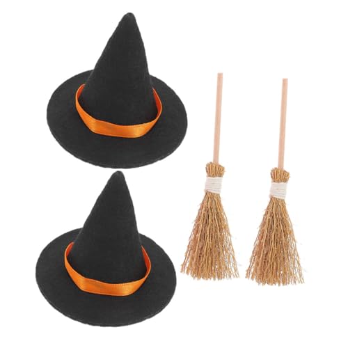 STOBAZA 2 Sätze Miniatur Hexenhüte und Besen Teilig Kleine DIY Halloween Deko Niedliche Mikro Landschaft Accessoires für Basteln Party und Puppenhaus Dekoration STOBAZA 2 Sätze Miniatur Hexenhüte und Besen Teilig Kleine DIY Halloween Deko Niedliche Mikro Landschaft Accessoires für Basteln Party und Puppenhaus Dekoration von STOBAZA