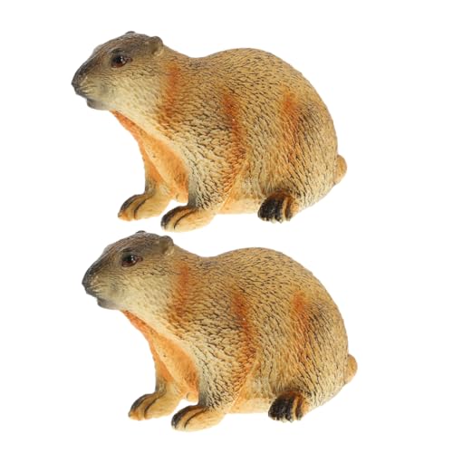 STOBAZA 2 Stücke Simulation Tier Figur Schmuck Groundhog Statue Für Garten Rasen Tier Und Hause Versorgung Groundhog Modellierung Decor von STOBAZA