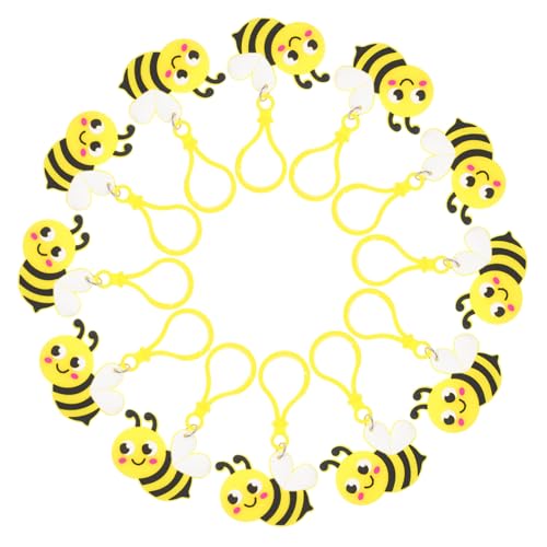 STOBAZA 24St Gänseblümchen-Schlüsselanhänger -Charme Bienen Schlüsselanhänger Bienen Keychain schlüsselringe dekoration Schlüsselanhänger mit süßer Biene Taschenanhänger PVC von STOBAZA