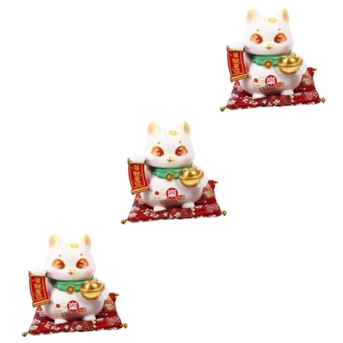 STOBAZA 3 Stück Statuen Katzenstatuen Japandi Dekor Digital Dash Das Büro Dekorationen Katzenfigur Spielzeug Japanische Heimdekoration Katzenauto Ornament Gelddekorationen von STOBAZA